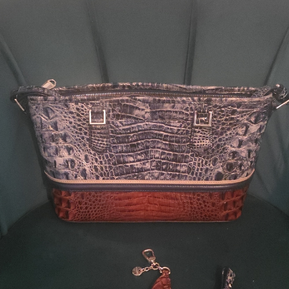 BRAHMIN Glacier Mini Asher Purse Skyler Wallet and Butterfly Set - Picture 2 of 7